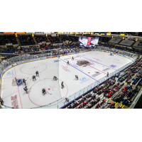 Action at a Saginaw Spirit home game at The Dow Event Center