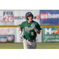 Cole Carder of the Medford Rogues runs the bases