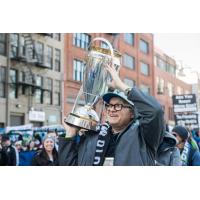 Seattle Sounders FC Owner Drew Carey with the 2016 MLS Cup