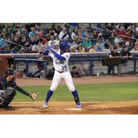 Seuly Matias of the Lexington Legends awaits a pitch