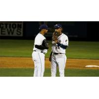 Tri-City Dust Devils conference on the mound