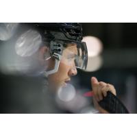 Owen Hardy of the Vancouver Giants watches preseason action vs. the Spokane Chiefs