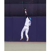 Estevan Florial of the Tampa Tarpons makes a leaping catch