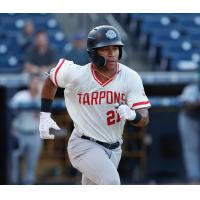 Dom Thompson-Williams of the Tampa Tarpons heads to first