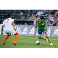 Sounders FC 2 forward Shandon Hopeau makes a move