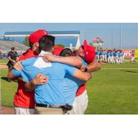 Spokane Indians celebrate a Northwest League Championship berth