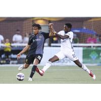 Faris of Bethlehem Steel FC maintains possession against the Pittsburgh Riverhounds