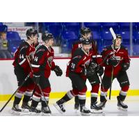 Vancouver Giants celebrate during preseason action