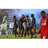 Bethlehem Steel FC celebrates a goal vs. Toronto FC II