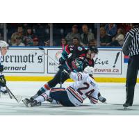 Kelowna Rockets C Kyle Topping vs. the Kamloops Blazers