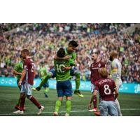 Raul Ruidiaz scored a brace and Nicolas Lodeiro (10) of Seattle Sounders FC recorded a goal and two assists against the Colorado Rapids