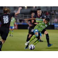 Sounders FC 2 possesses the ball vs. San Antonio FC