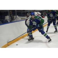 Defenceman Ryan Pouliot with the Swift Current Broncos