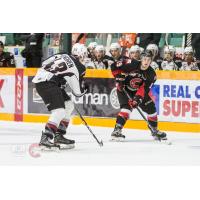 Vancouver Giants defenceman Parker Hendren (13) against the Prince George Cougars