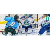 Kelly Babstock of the Buffalo Beauts takes a shot against the Connecticut Whale