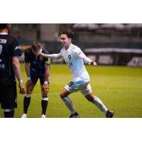 Alec Diaz of Sounders FC 2 celebrates his first professional goal