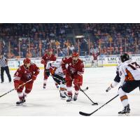 Casey Pierro-Zabotel of the Allen Americans handles the puck against the Kansas City Mavericks